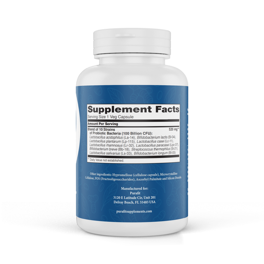 Probiotic-10 | 100B CFU + 10 Clinically Studied Strains – 30 Vegan Capsules